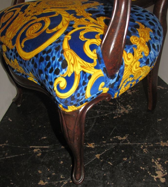 Versace Upholstered Arm Chair In Good Condition In Miami, FL