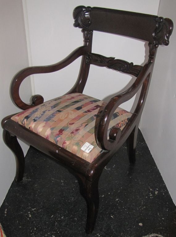 Set of Eight American Empire Dining Chairs