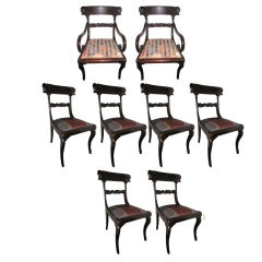 Set of Eight American Empire Dining Chairs