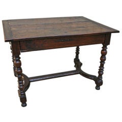 Spanish Walnut Writing Table With Turned Legs