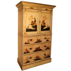 19th C. English Painted Linen Press