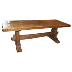 19th C. French Oak Trestle Table