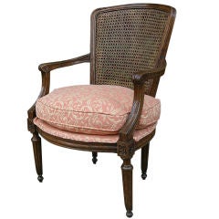  French Louis XVI Walnut Arm Chair