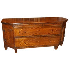 18th C. Italian Walnut Commode with Marquetry
