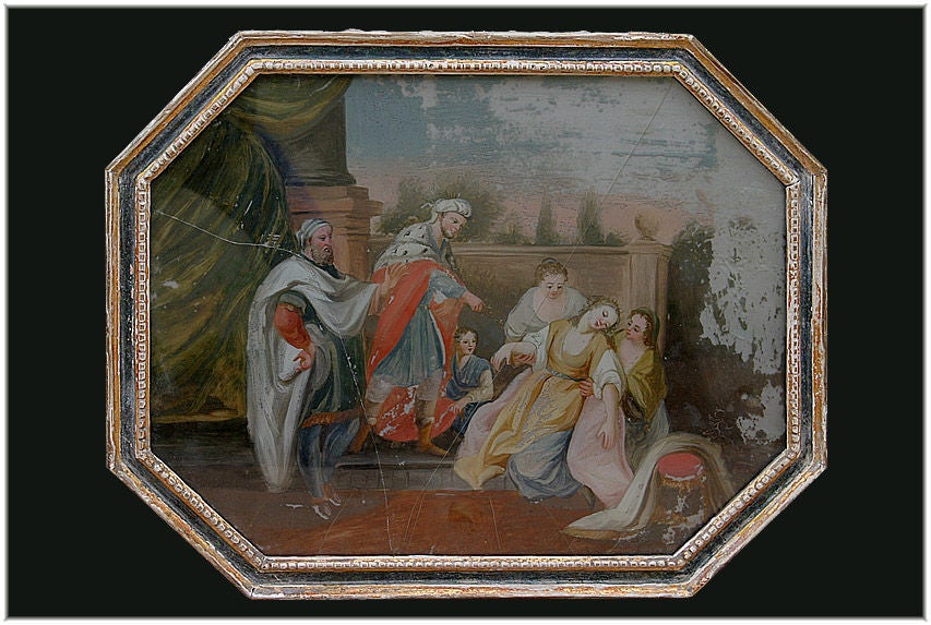 18th C. French Polychrome Scene Of Bible