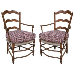 Antique Pair of Provençale Fireside Chairs