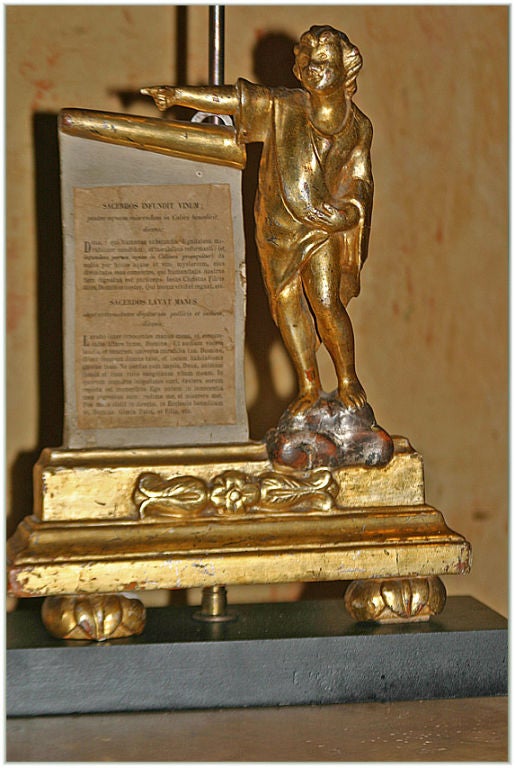 18th Century Italian Altar Sculpture Lamp