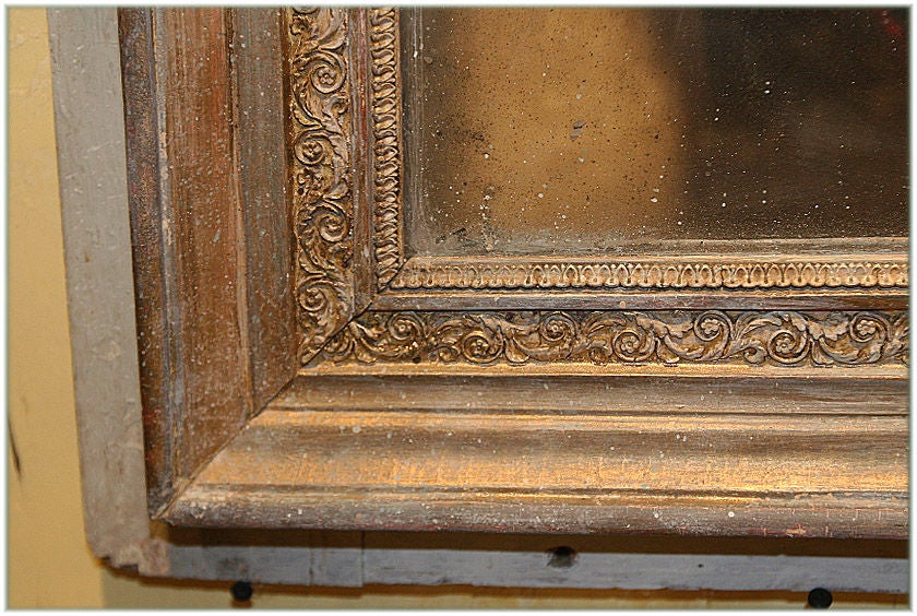 Gilt 19th Century French Empire Trumeau Mirror