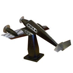 Vintage French wooden Art Deco Model Airplane "China Clipper" model
