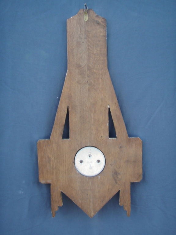 Wood Fabulous Art Deco Silver & Gold gilded Barometer - Thermometer!