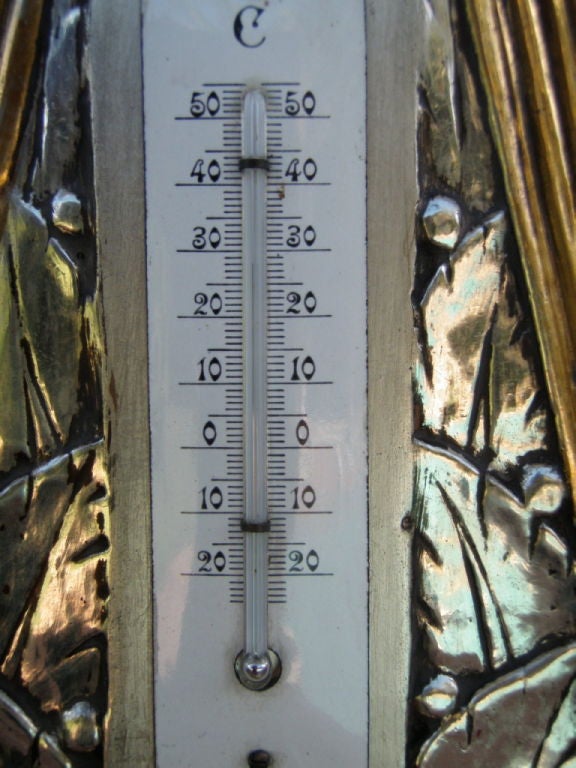 Fabulous Art Deco Silver & Gold gilded Barometer - Thermometer! 1