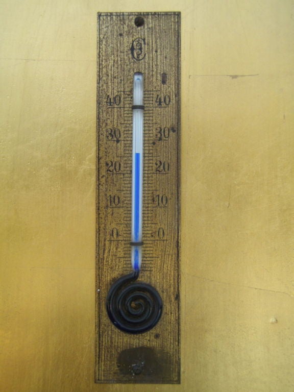 Mid-20th Century Outstanding French silver & gold barometer thermometer