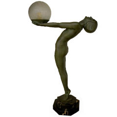 Statue lumineuse Art Déco de Max Le Verrier