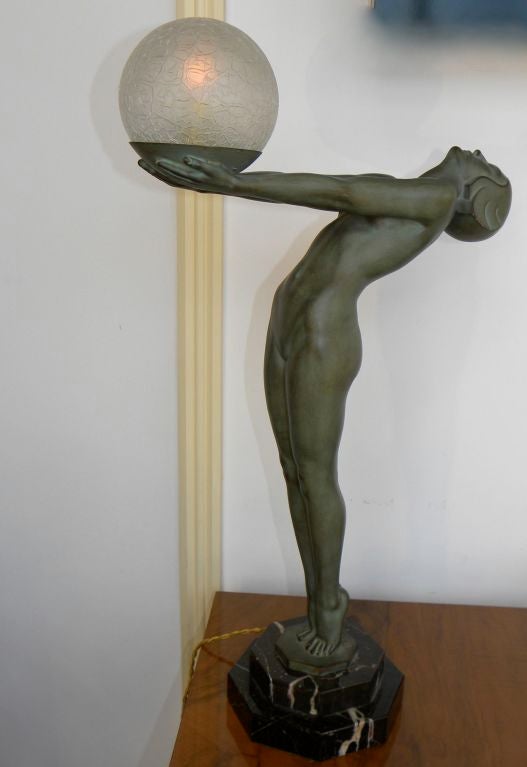 Art Deco Light Statue by Max Le Verrier 2