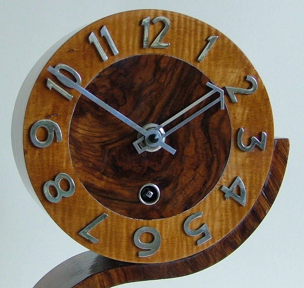 Unusual  English Deco Modernist Clock by Norland 1