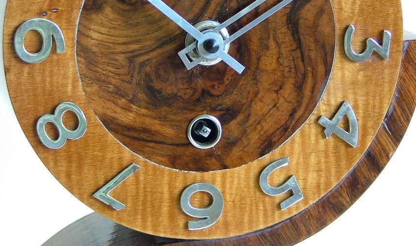 Unusual  English Deco Modernist Clock by Norland 2