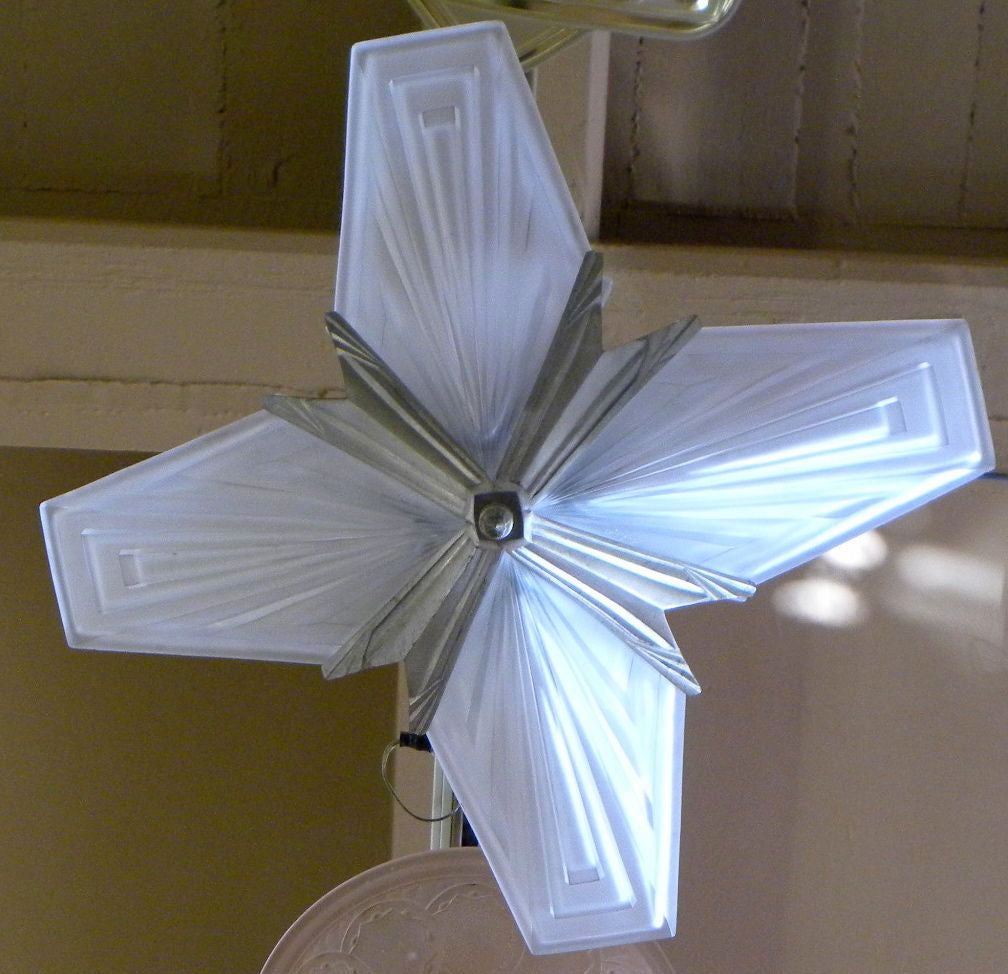 Art Deco Modernist Degue Starburst  Hanging Ceiling light