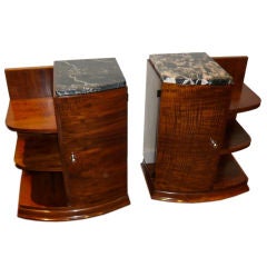 French Art Deco Rosewood matching end tables or night stands