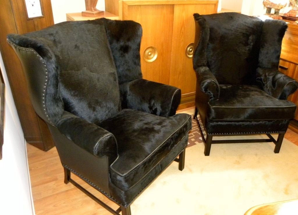 20th Century Original American Art Deco Wingback Chairs