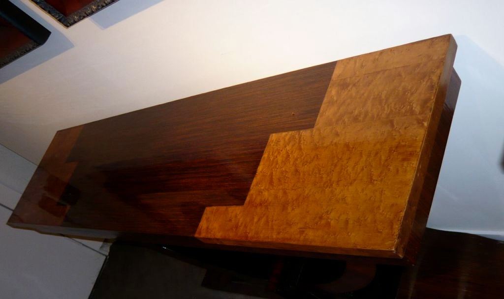 Modernist Art Deco Console stepped with U shaped base In Excellent Condition In Oakland, CA