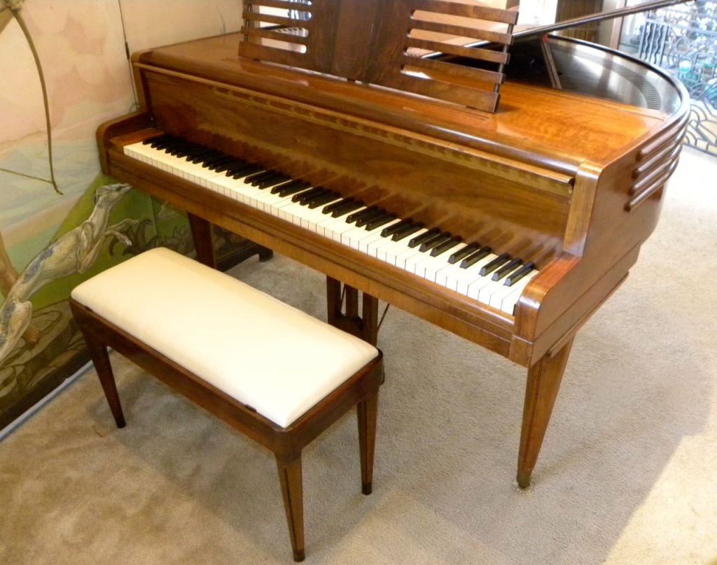 American Streamline Art Deco Butterfly Wurlitzer Baby Grand Piano
