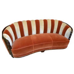 Spectacular Art Deco Two-tone Glamour sofa with original carving
