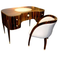 Awesome Art Deco Desk and Chair in the Style of Ruhlmann