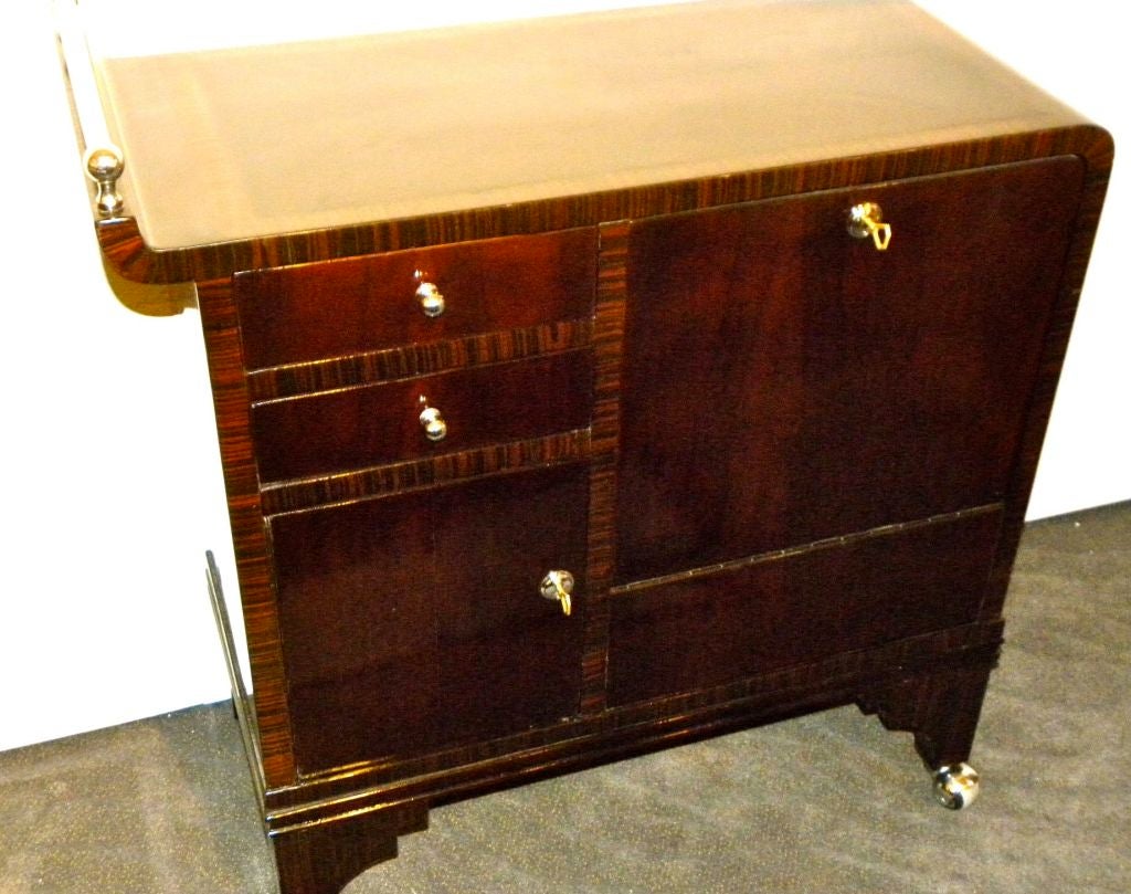 Art Deco Rolling Bar or after dinner Service Cart