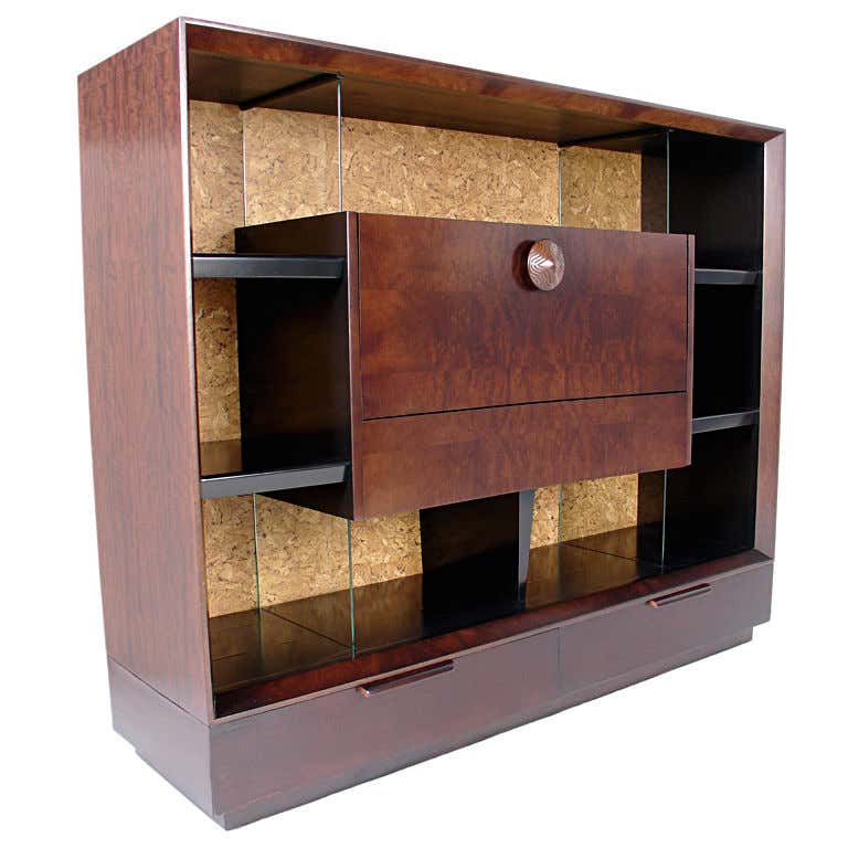 Large Scale Bookcase by Gilbert Rohde with Exotic Paldao Wood at 1stDibs