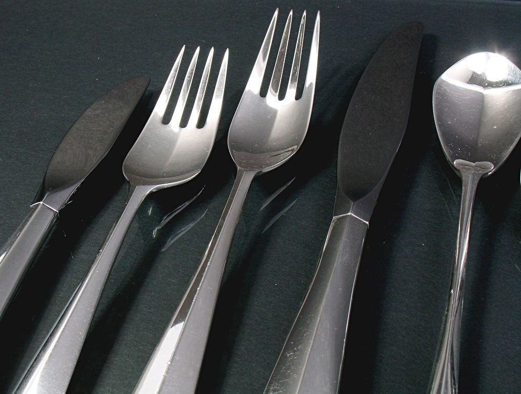 Mid-20th Century Gio Ponti Modernist Sterling Silver Flatware