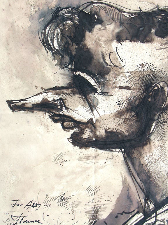 This original drawing is part of a large collection of works that we are listing on 1stdibs this week by well listed NYC artist Theodore Roszak. They have excellent provenance, and are from collection of Dr. Henry and Mrs. Adeline Janowitz of New