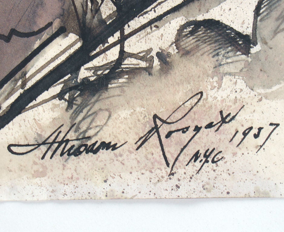 American Theodore Roszak Original Ink Drawing