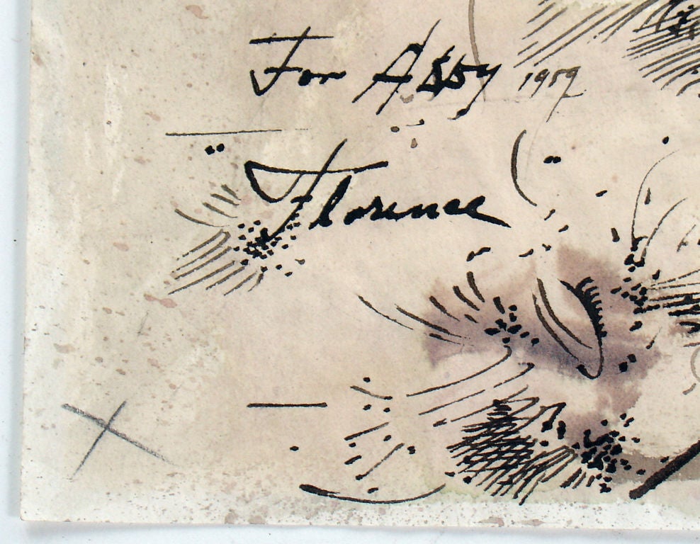 Mid-20th Century Theodore Roszak Original Ink Drawing