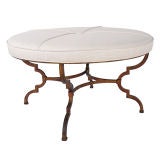 Large Round Bench or Coffee Table with Sculptural Gilt Base