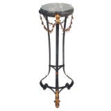 Black Iron and Marble Plant Stand with Gilt Details by Palladio