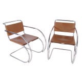 Pair of MR Armchairs by Mies van der Rohe - Great Saddle Leather
