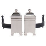 Nickel Architectural Andirons
