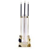 Alessandro Albrizzi Modernist Brass and Lucite Fire Tools