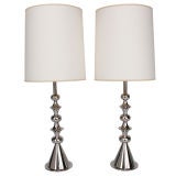 Sculptural Nickel Plated Lamps by Stiffel