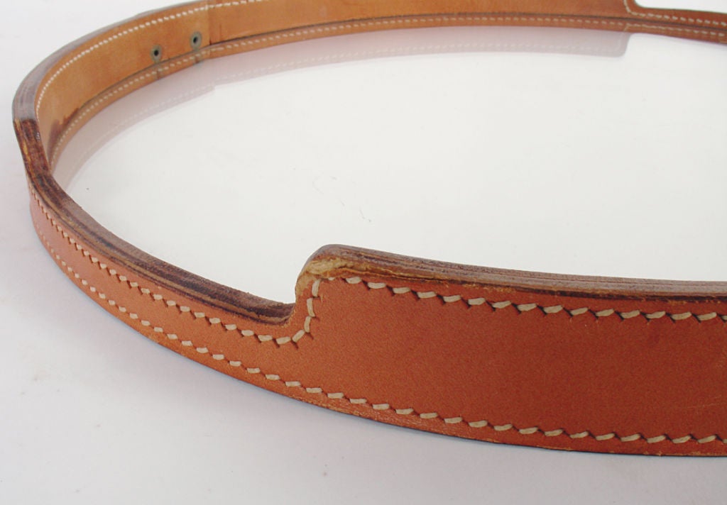 Rare Stitched Saddle Leather Tray by Paul Lobel circa 1930's 3