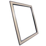 Paul Frankl Mirror - Ivory Lacquered Cork with Mahogany Trim