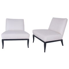Elegant Pair of Slipper Chairs after T.H. Robsjohn Gibbings