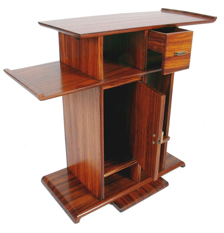 Mid-20th Century Rosewood Art Deco Side Table Custom Designed by Eugene Schoen