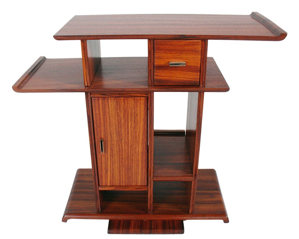 Rosewood Art Deco Side Table Custom Designed by Eugene Schoen 1