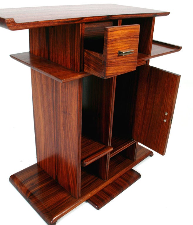 American Rosewood Art Deco Side Table Custom Designed by Eugene Schoen