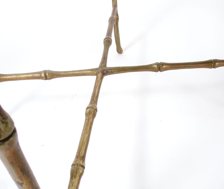 Mid-20th Century Brass Bamboo Form Nesting Tables circa 1940's