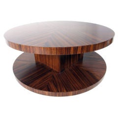Zebra Wood Coffee Table with Revolving Top