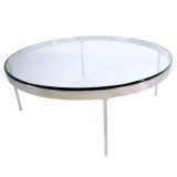 Minimalist Polished Steel Coffee Table by Nicos Zographos