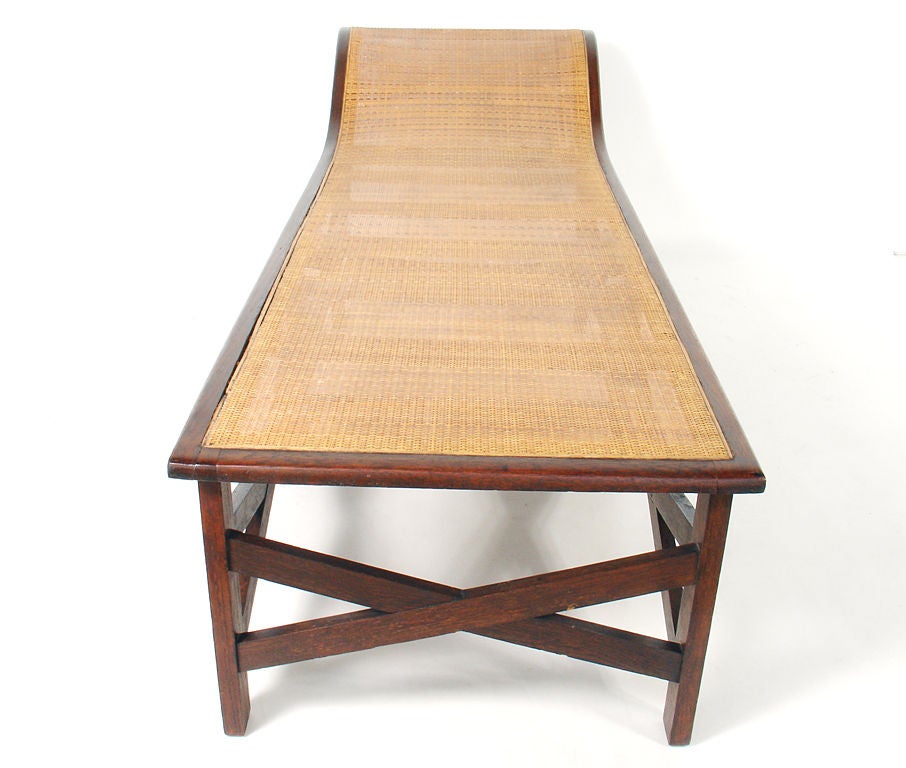 Sculptural Caned Chaise Lounge