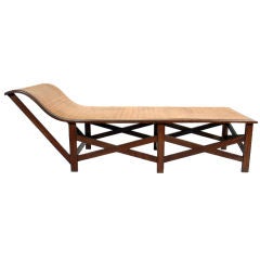 Antique Sculptural Caned Chaise Lounge